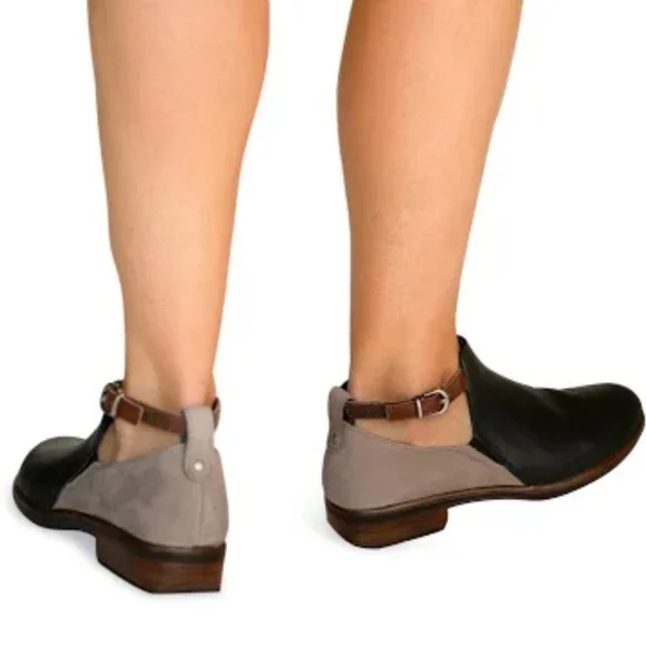 [ Naot Aura Kamsin Black Raven & Taupe Two Tone Leather Ankle Booties ] 39 | 8 - Picture 7 of 15